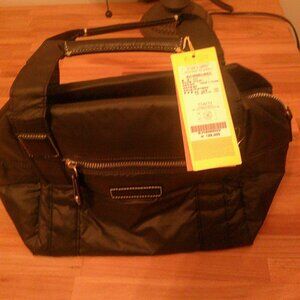 Louis Castel Black Puff Purse with front. back, and inside zippered pockets  NEW